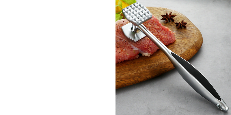 Meat Hammer Tenderizer with Double Sided Mallet for Kitchen with Comfortable Grip Handle. Heavy Duty Pounder For Tenderizing Meat and Fish